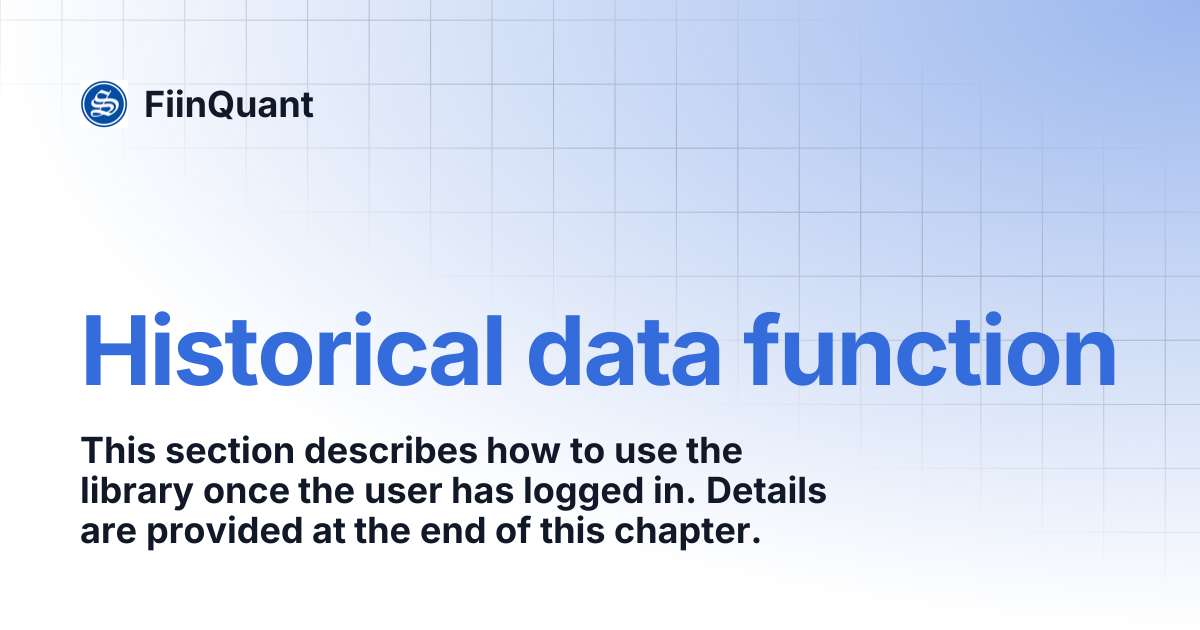 Historical data function | English | FiinQuant