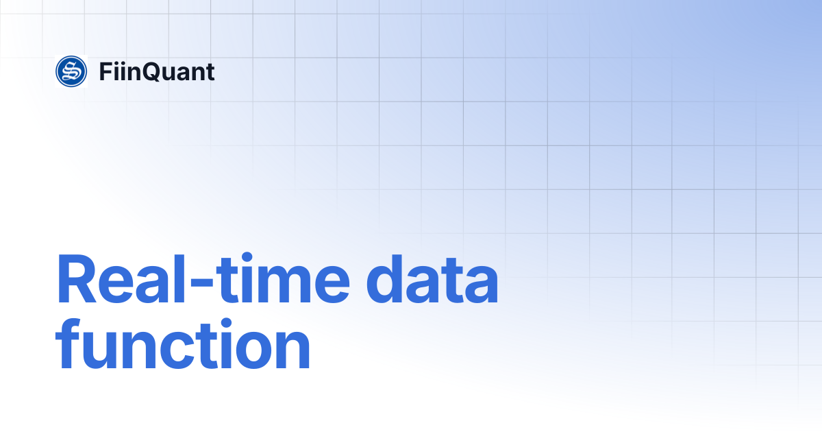 Real-time data function | English | FiinQuant